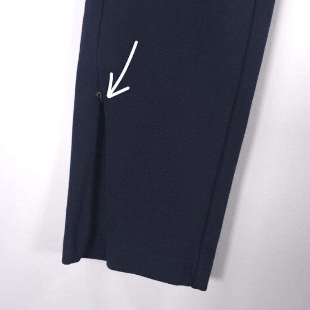 POLO RALPH LAUREN Navy Pull‎ On Dress Pants Ponte Elastic Waist Zip Hem Size 12 - Picture 8 of 12